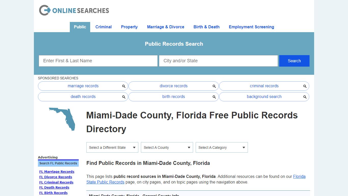 Miami-Dade County, Florida Public Records Directory