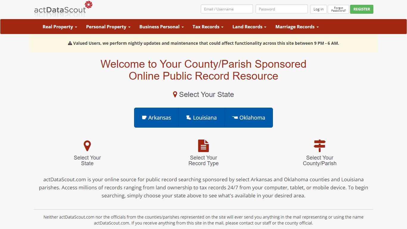 actDataScout - County / Parish Sponsored Public Records